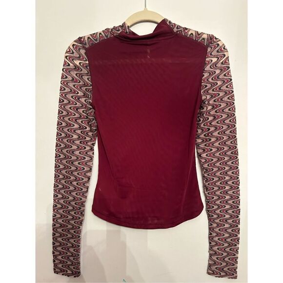 Free People Retro Contrast Sleeve Eve Top  size small - Picture 6 of 7